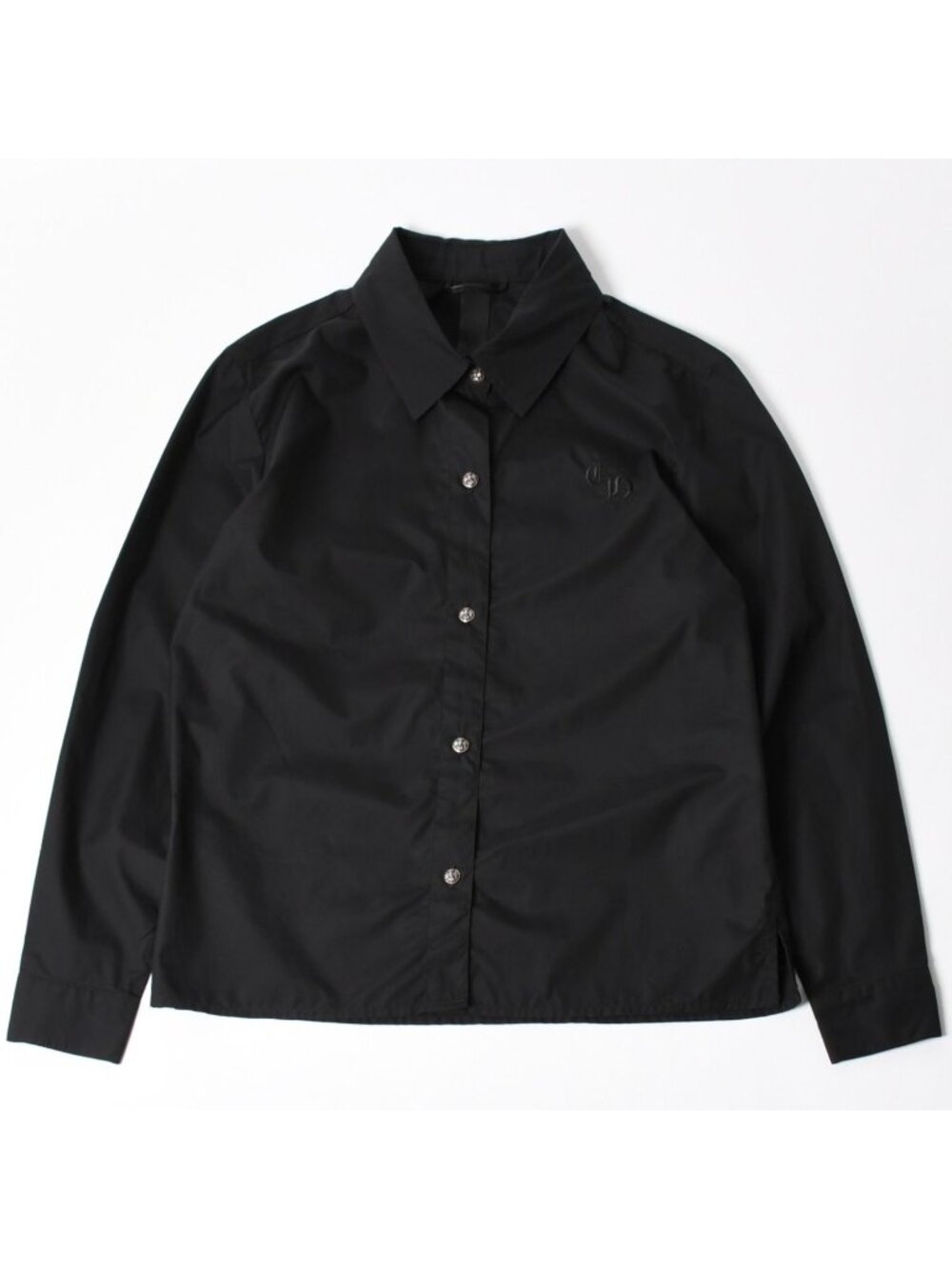 Chrome Hearts Long Sleeve Shirt Cross Ball Button Black 925 Sterling Silver S